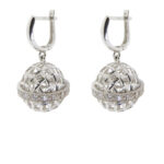 14 karaat wit gouden zirkonia oorbellen