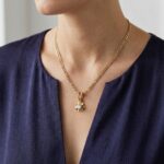 Gouden ketting met diamant hanger