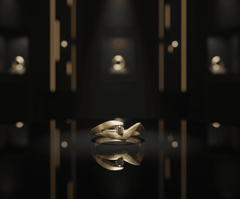 Atelier Christian geel gouden ring met diamant