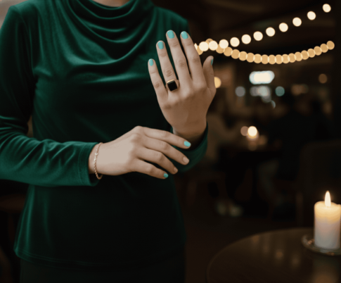 Gouden heren zegel ring met onyx