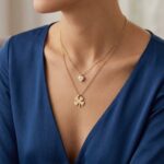 Gouden hart en klaver hanger