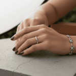 Bicolor slag ring met briljant