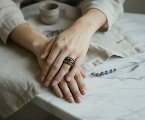 Zilveren ring met granaat