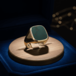 Gouden zegelring met heliotroop