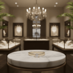 Geel gouden harten ring met diamant