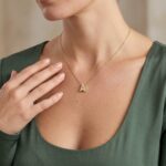 Gouden ketting met A zirkonia hanger