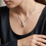 Bicolor gouden mokume hanger met diamant
