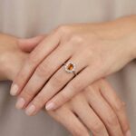 Wit gouden diamanten ring met citrien