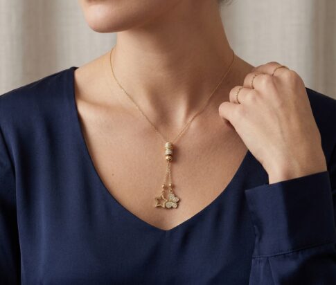 Gouden vlinder en ster hanger