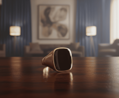 Gouden zegelring met onyx