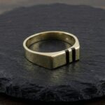 14 karaat gouden onyx zegelring