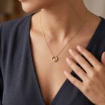 14 karaat geel gouden ketting met hanger cirkel