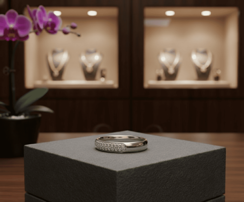 Wit gouden Christian diamanten ring