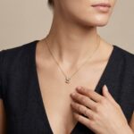 Gouden ketting met S zirkonia hanger