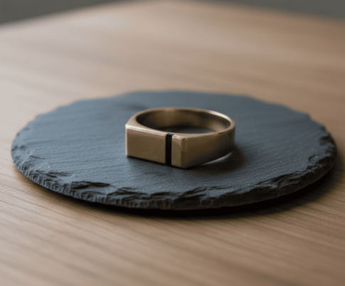 14 karaat geel gouden onyx zegelring