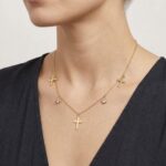 Geel gouden kruis hanger