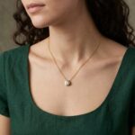 Geel gouden solitair hanger met zirkonia