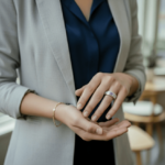 Wit gouden ring met diamanten en roze beryl