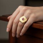 Zilveren ring met rode toermalijn