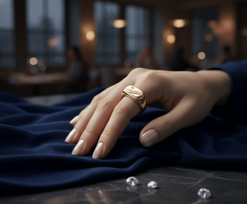 Christian bicolor gouden cachet ring met diamant