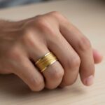 Gouden gevlochten draad ring