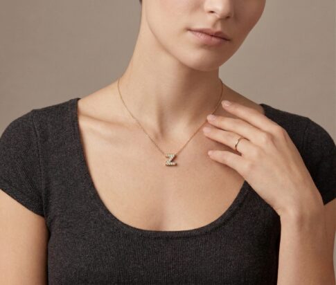 Gouden ketting met Z zirkonia hanger