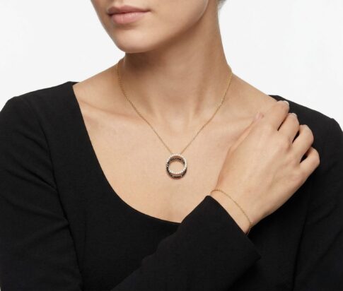 Gouden dubbele zirkonia hangers