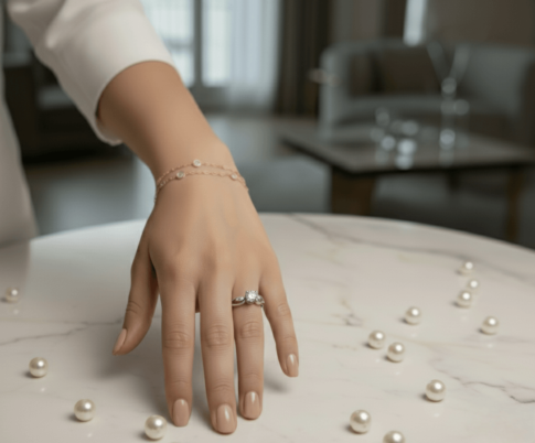 Wit gouden solitair verlovingsring
