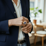 Gouden ring met diamanten en saffier