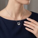 14 karaat wit gouden ketting met hanger cirkel