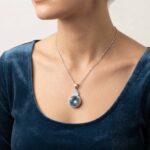 Zilveren zirkonia hanger met synthetische topaas