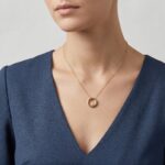 Geel gouden ketting met cirkel hanger