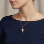 Geel gouden opaal ster hanger