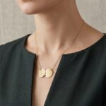 Gouden ketting met dubbele ronde hanger