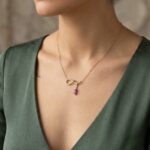 Geel gouden robijn hanger