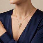 Gouden ketting met ijshoorn hanger