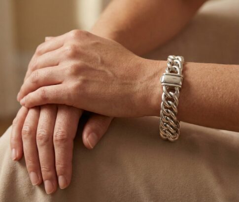 Zilveren Christian gourmette armband