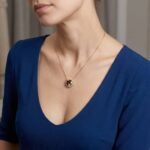 Geel gouden ketting met zirkonia hanger