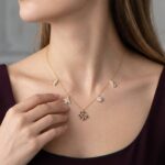 Gouden gekleurde zirkonia bedelketting