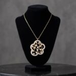 Gouden zirkonia roos hanger