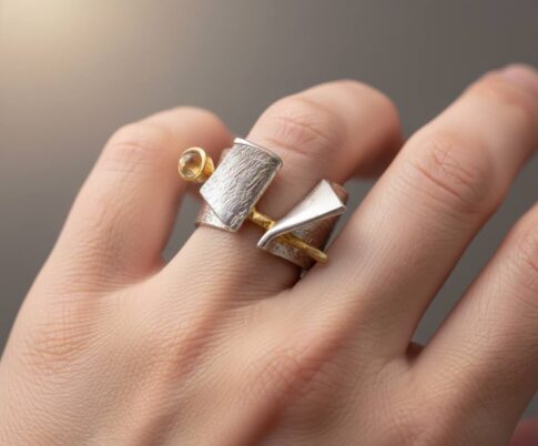 Zilveren citrien ring