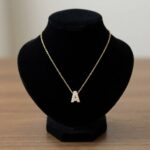 Gouden ketting met A zirkonia hanger