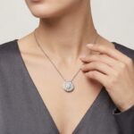 14 karaat wit gouden ketting rozet