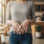 Zilveren blad ring met zwarte zirkonia