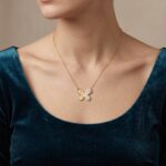 Geel gouden zirkonia vlinder