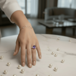 18 karaat gouden ring met tanzaniet en diamanten