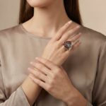 Zilveren ring abstract met topaas