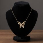 14 karaat zirkonia vlinder hanger