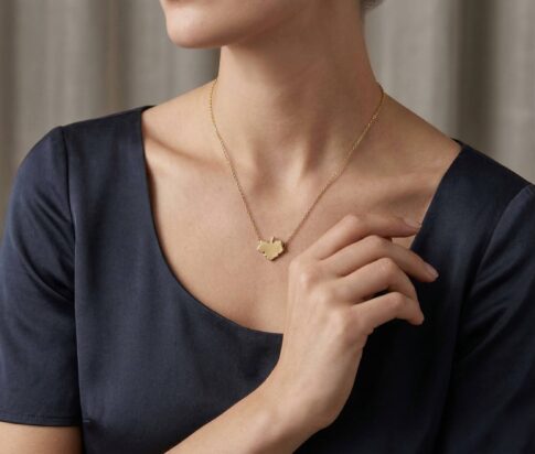 14 karaat herfst blad hanger