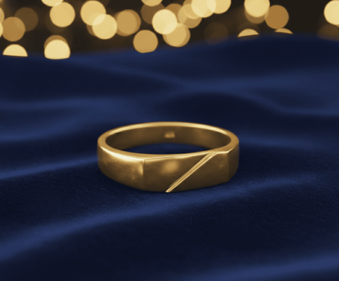 Geel gouden cachet ring